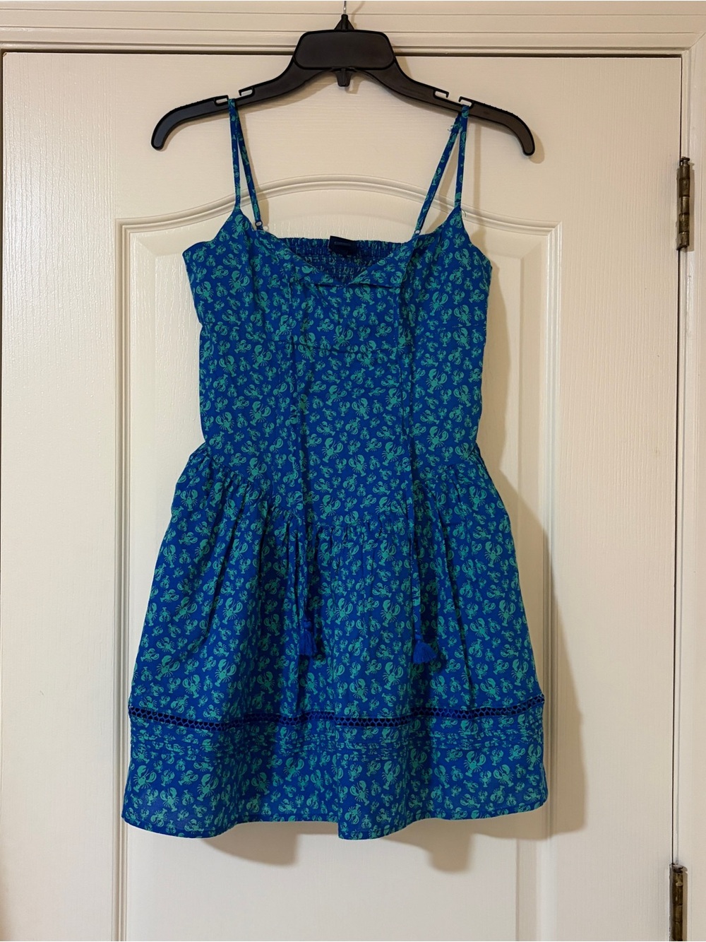 Blue Floral Spaghetti-Strap Women’s Dress